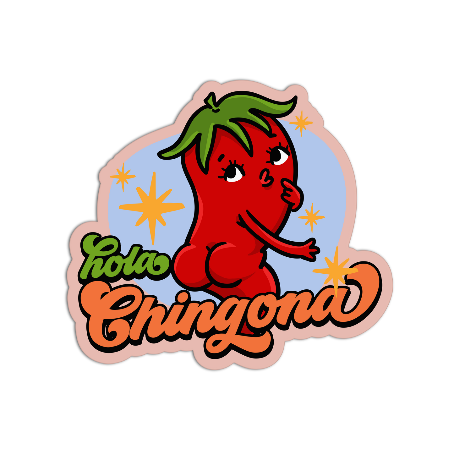 Hola Chingona Mexican Tray Sticker