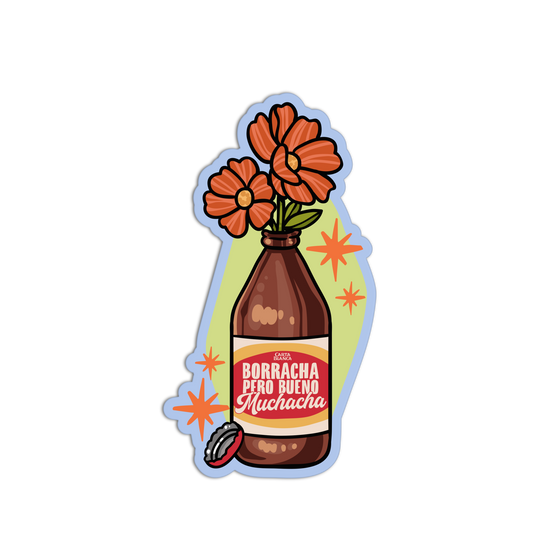 Borracha Bloom Bottle Mexican Tray Sticker
