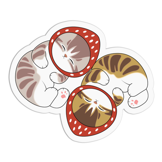 Twin-Toastie Whimsical Kitty Sticker