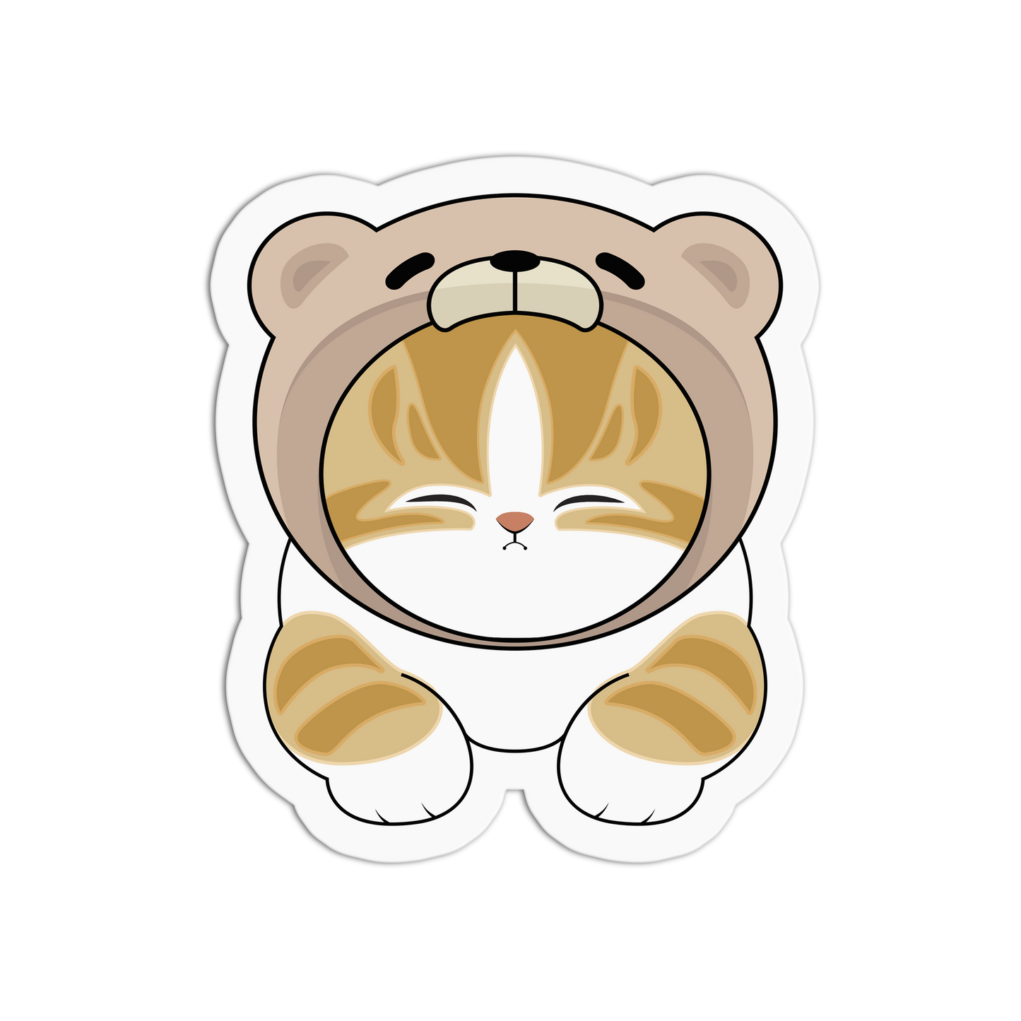Teddy Bear Whimsical Kitty Sticker