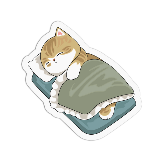 Sleepy Whimsical Kitty Sticker