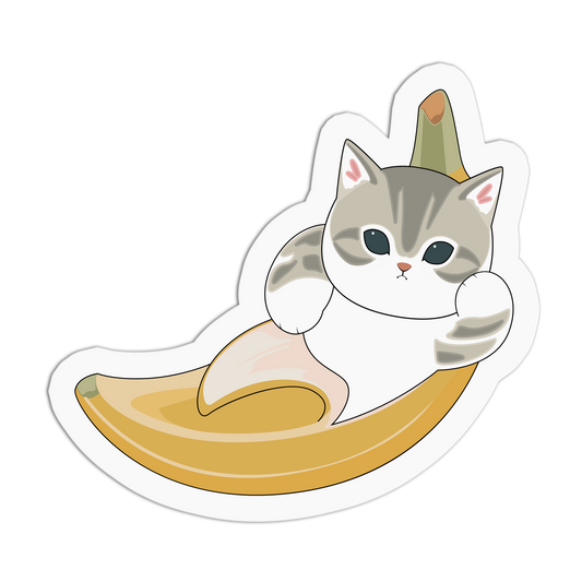 Banana Boat Whimsical Kitty Sticker