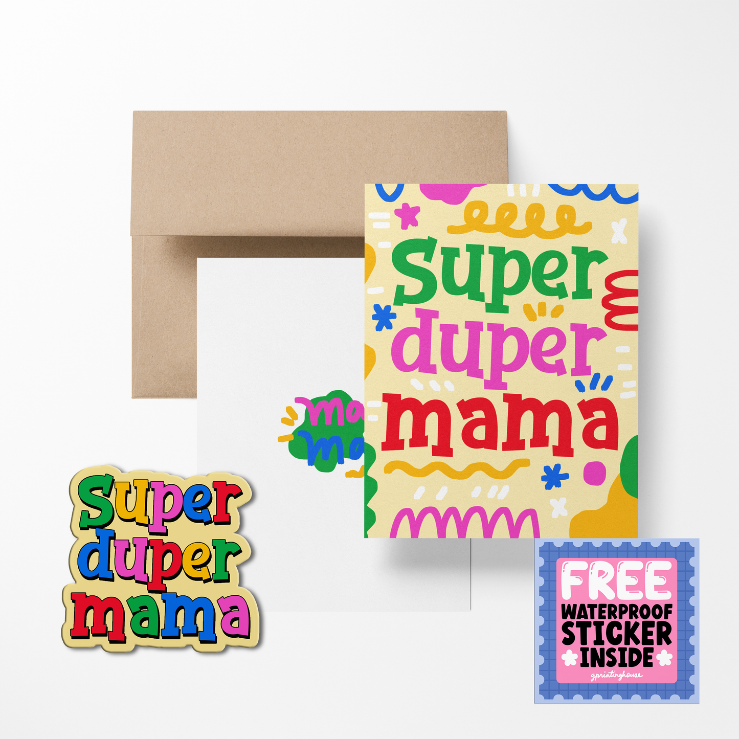 Super Duper Mama Greeting Card with Stickers