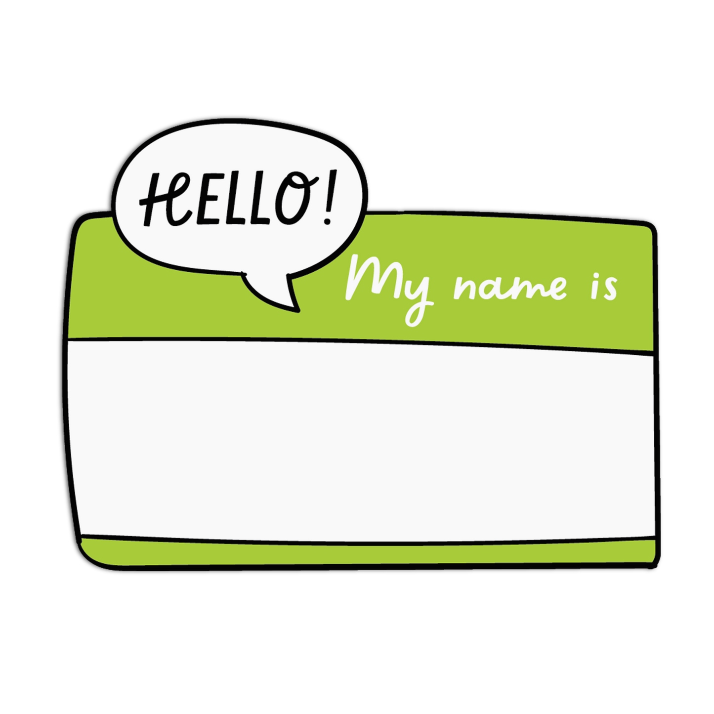 Lime Identity Name Tag Stickers