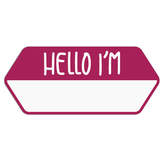Magenta Modernist Name Tag Stickers