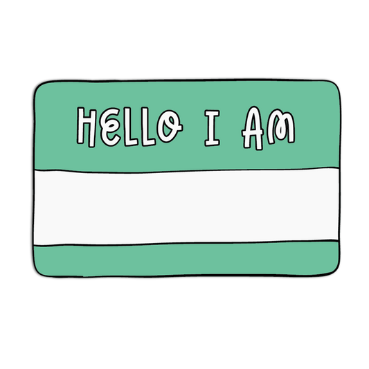 Mint Sketch Name Tag Stickers