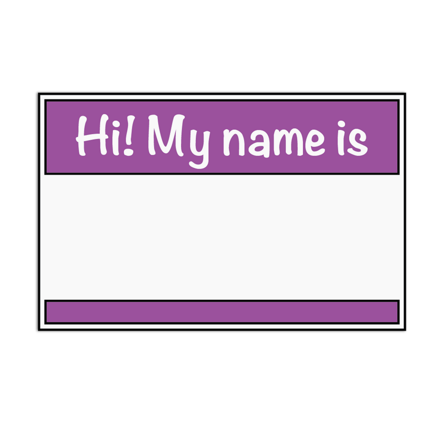 Violet Welcome Name Tag Stickers