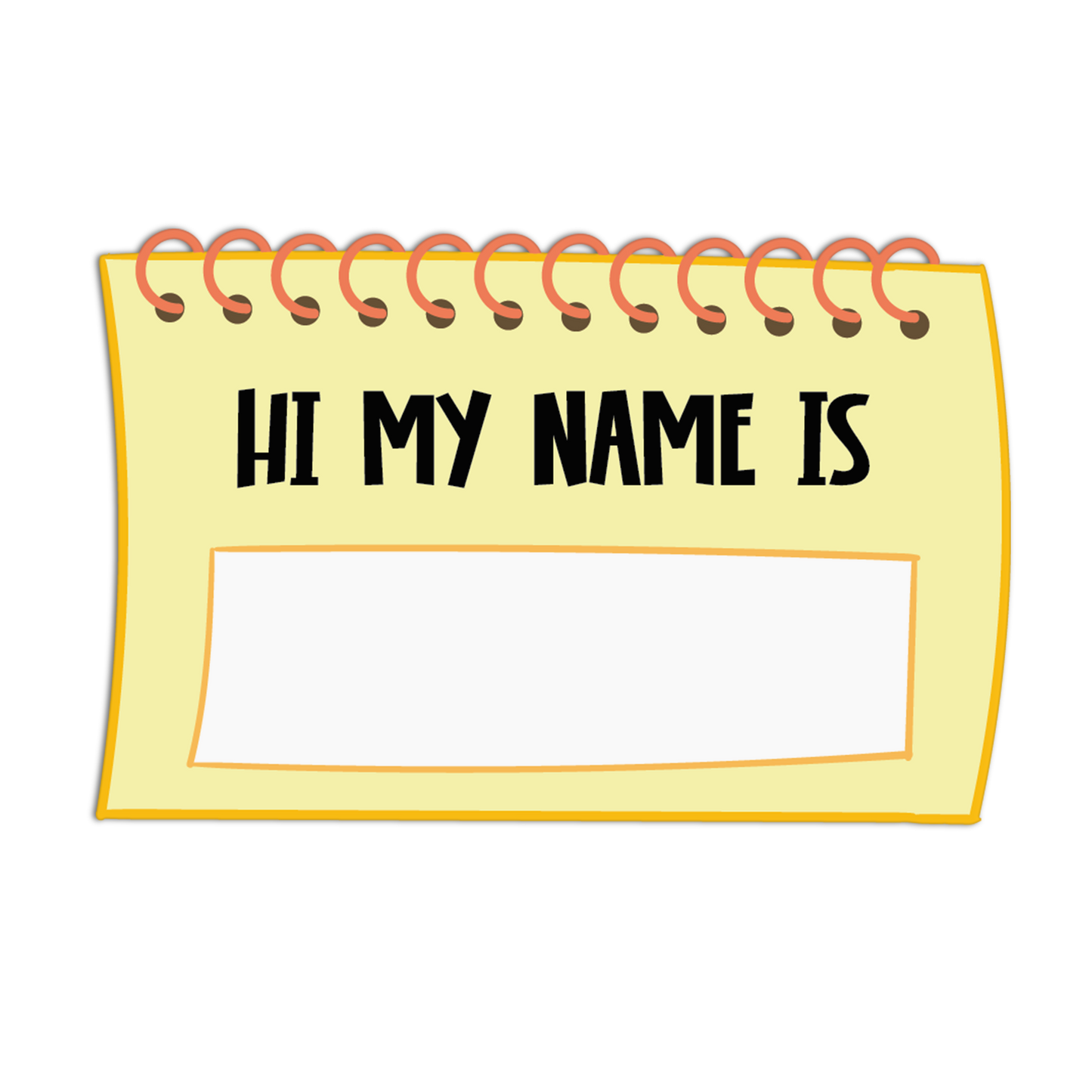 Spiral Sketchbook Name Tag Stickers