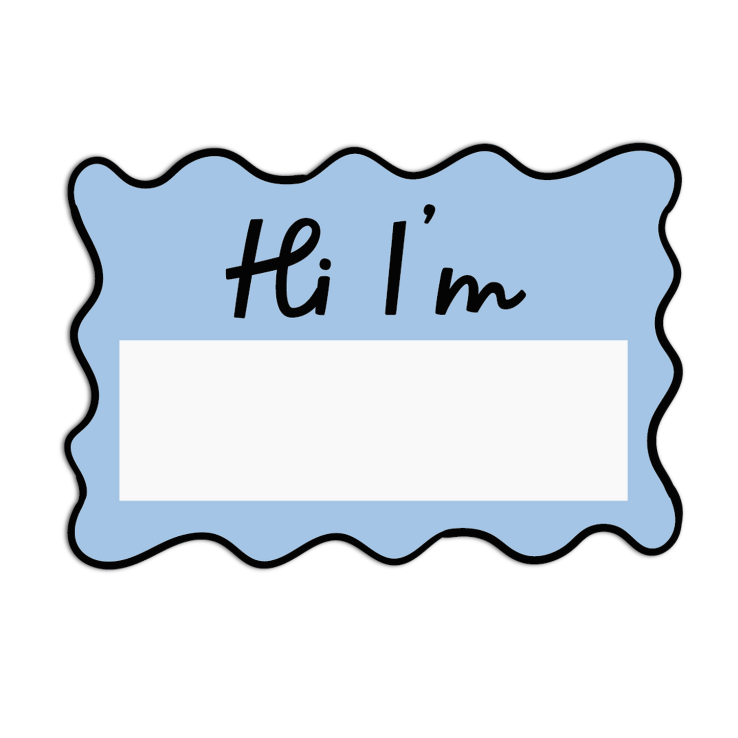 Wavy Water Name Tag Stickers