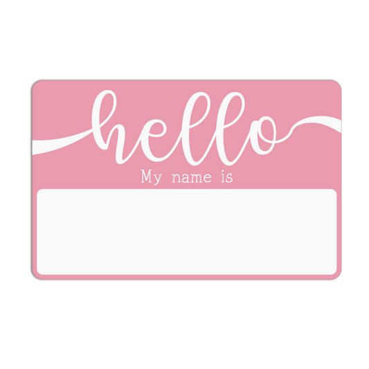 Blush Introduction Name Tag Stickers