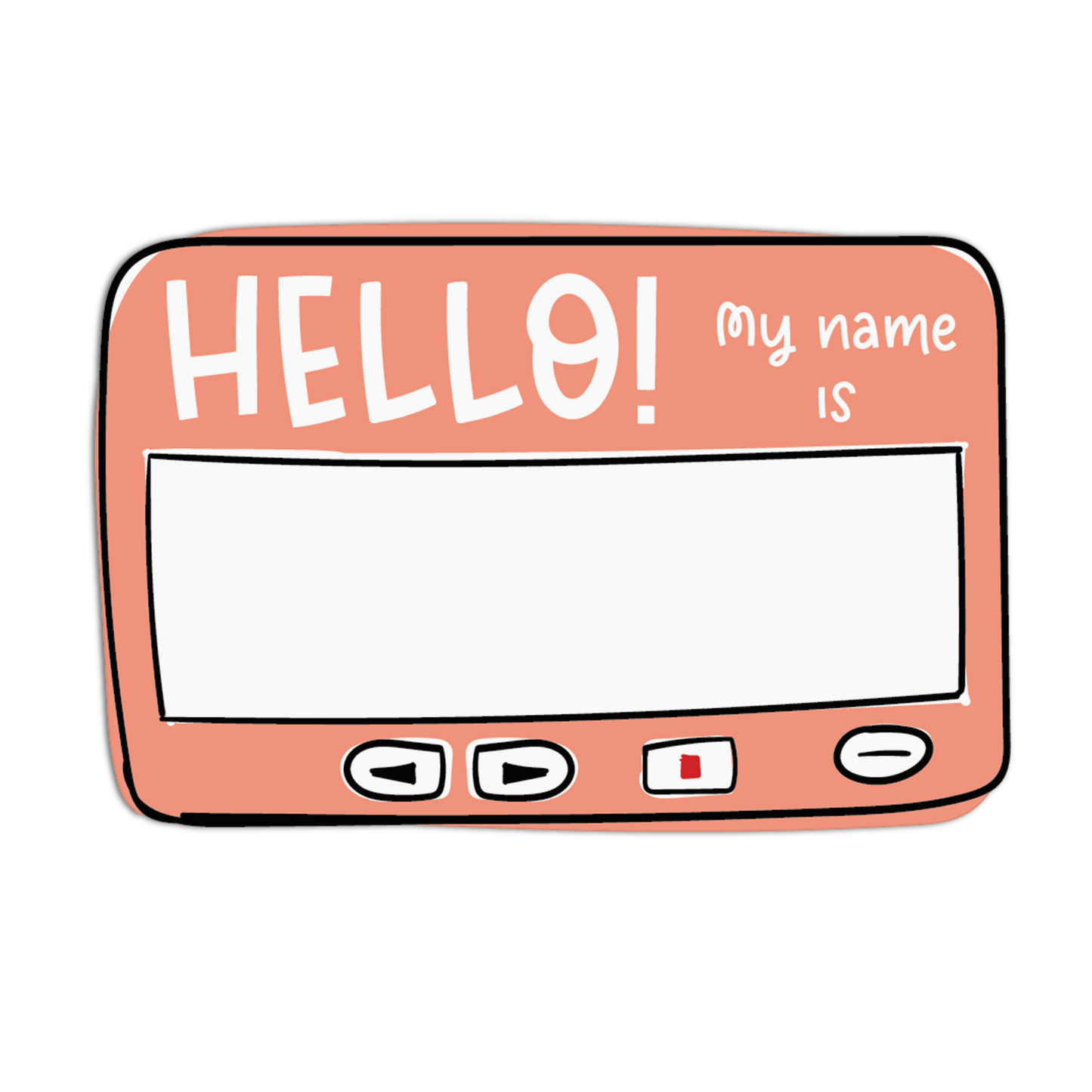 Peach Retro Player Name Tag Stickers