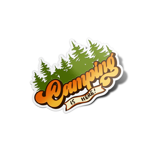 Camping is here Nature Sticker