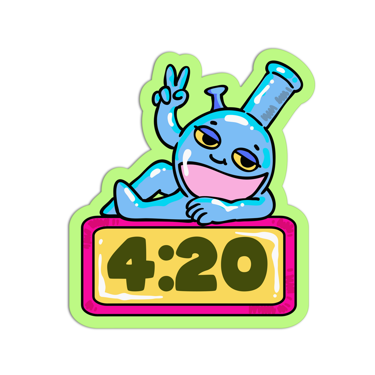 Clock Four - Neon Canna Sticker