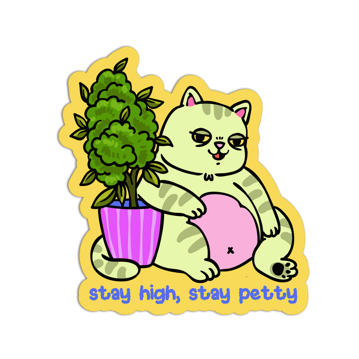 High Cat - Neon Canna Sticker