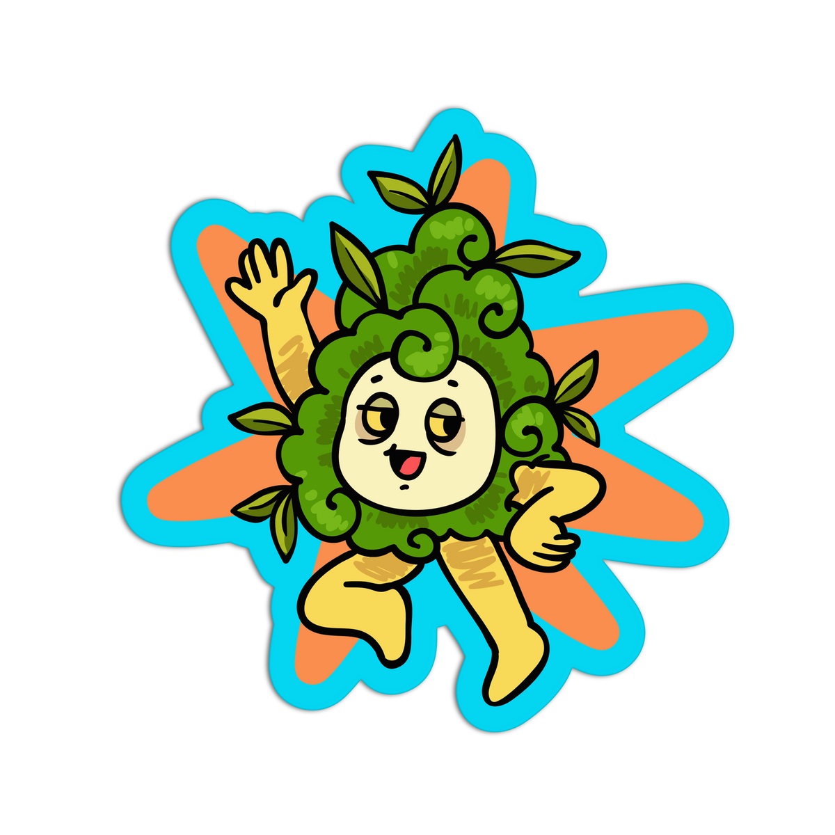 Dancing Leaf - Neon Canna Sticker