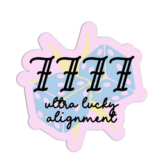 Ultra Lucky Alignment Dice Angel Number Sticker