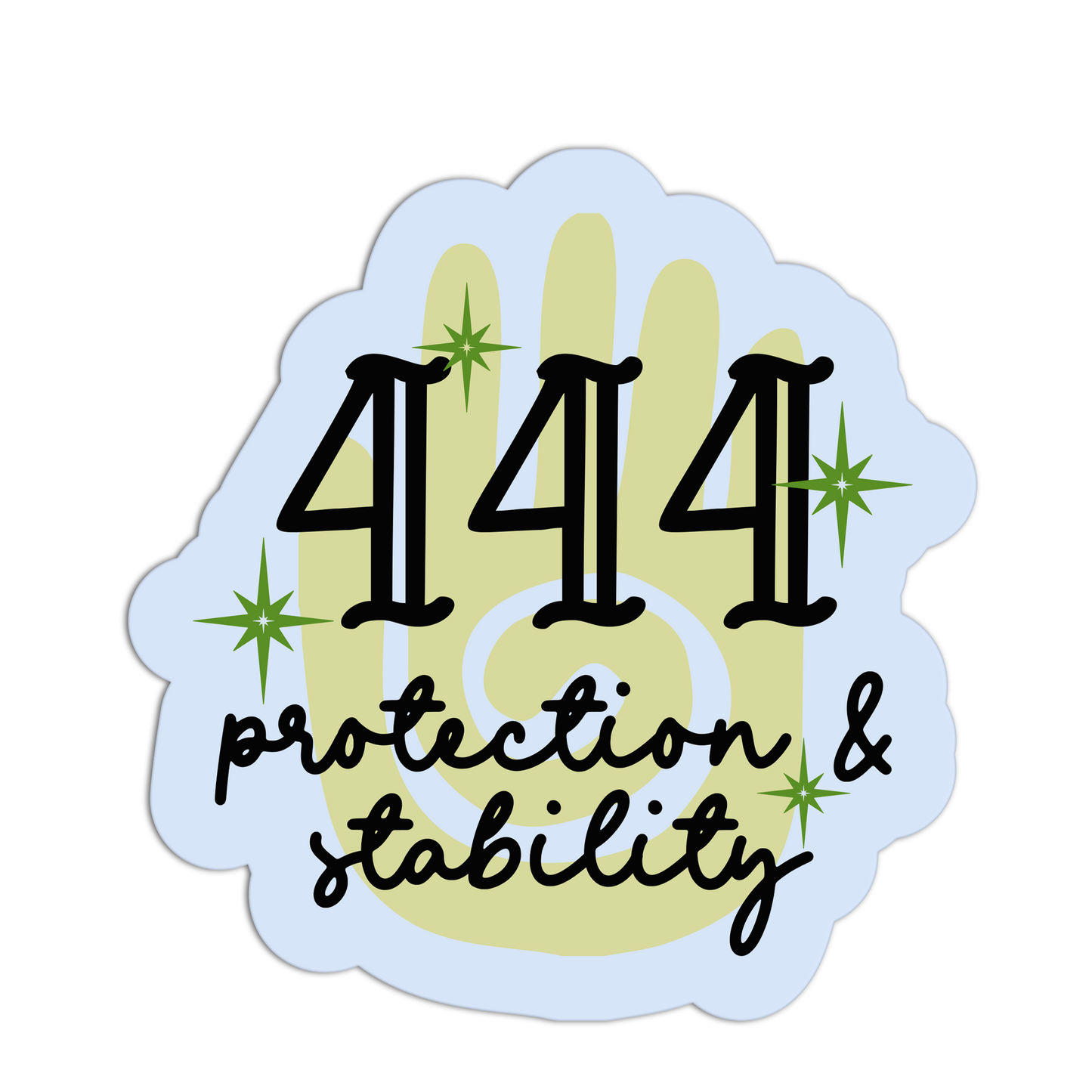 Protection Stability Hand Angel Number Sticker