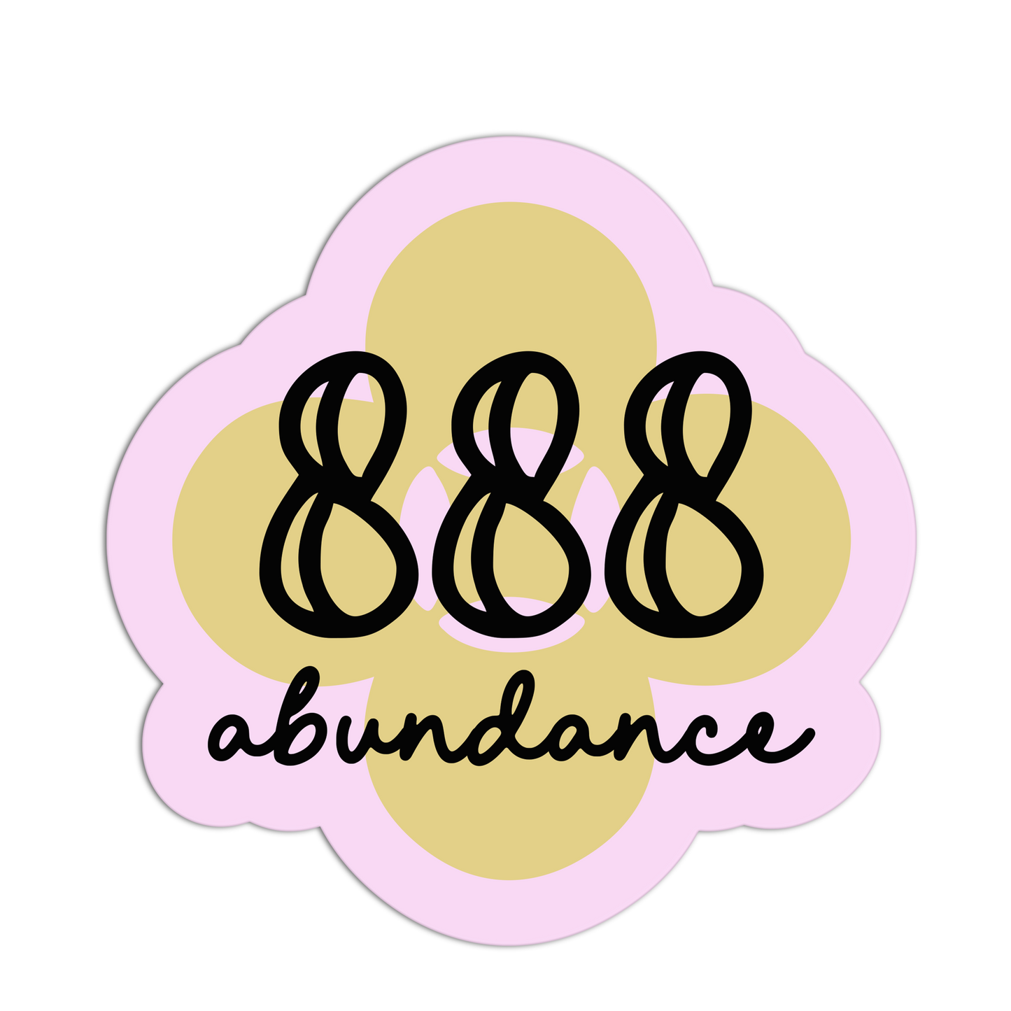Abundance Retro Floral Angel Number Sticker