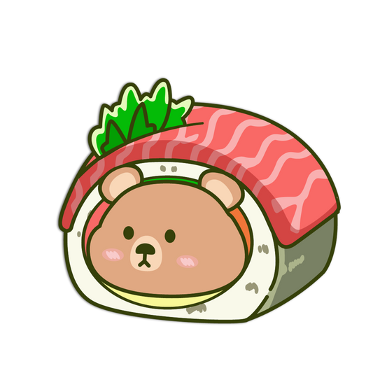 Bear Maguro Maki Animal Sushi Sticker