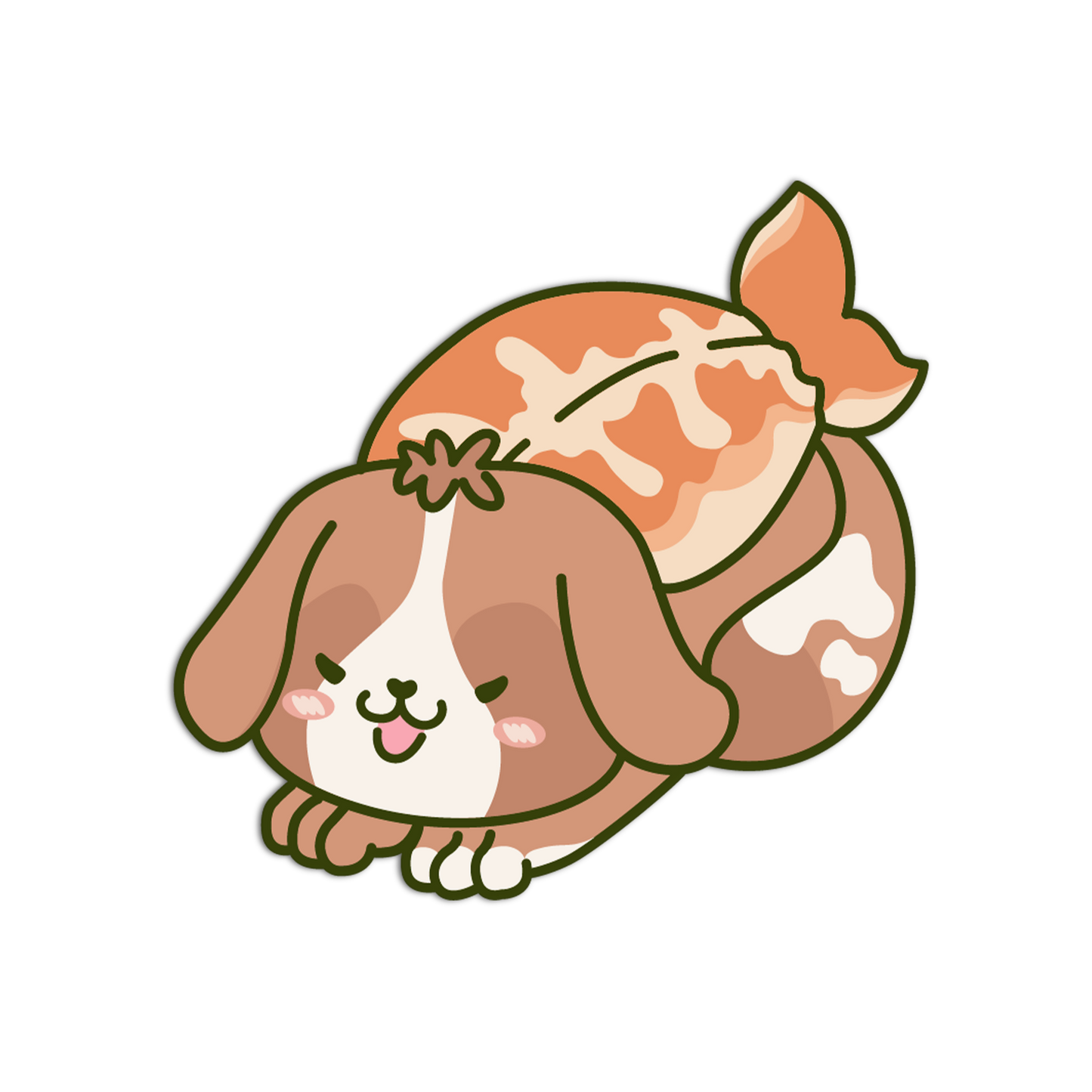 Spaniel Shrimp Sushi Animal Sushi Sticker