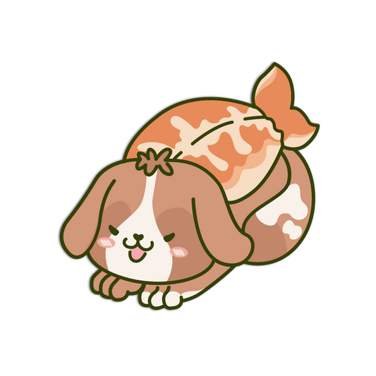Spaniel Shrimp Sushi Animal Sushi Sticker