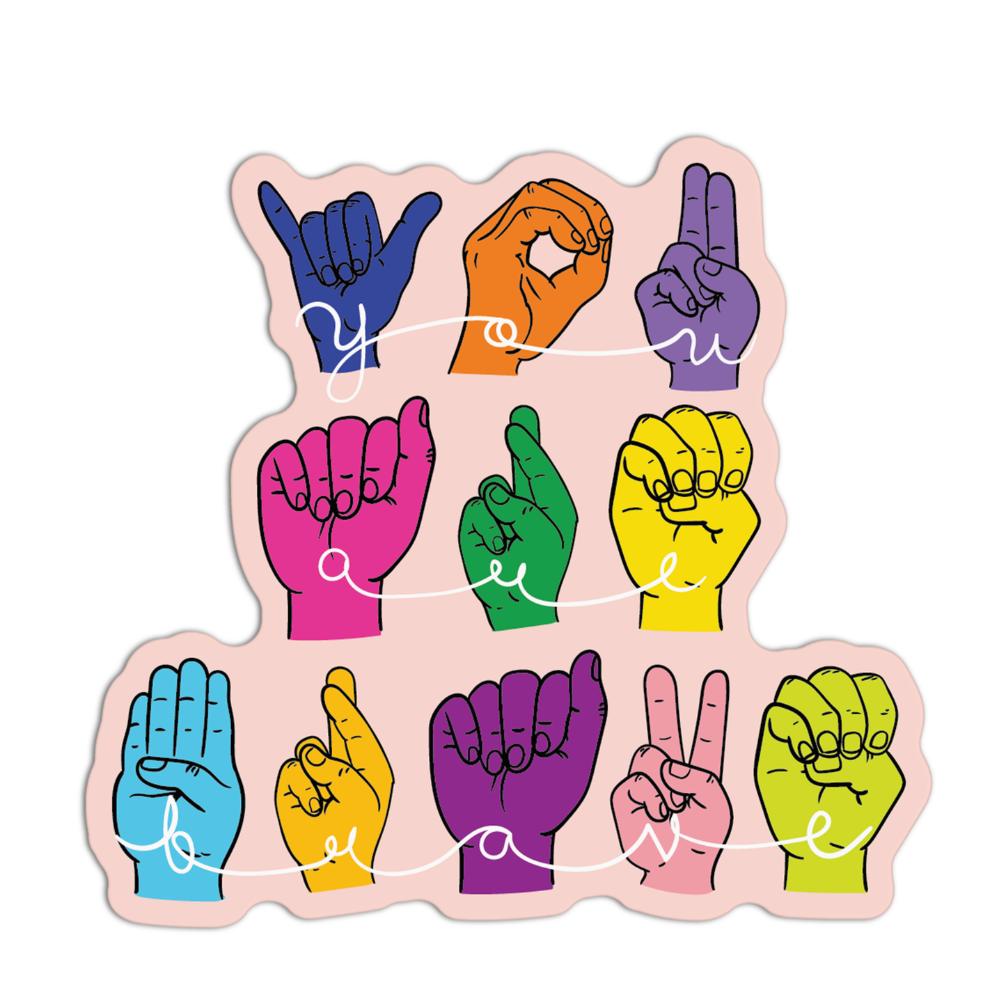 Hand Gestures New Asl Sticker