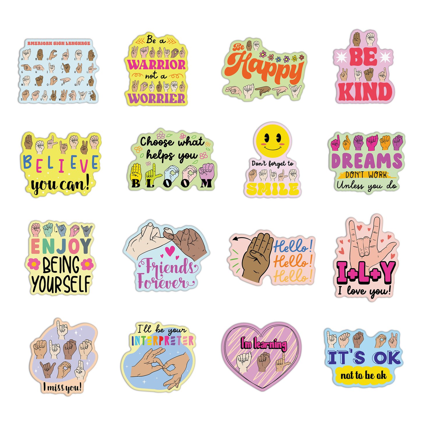 New Asl  Sticker Sheet
