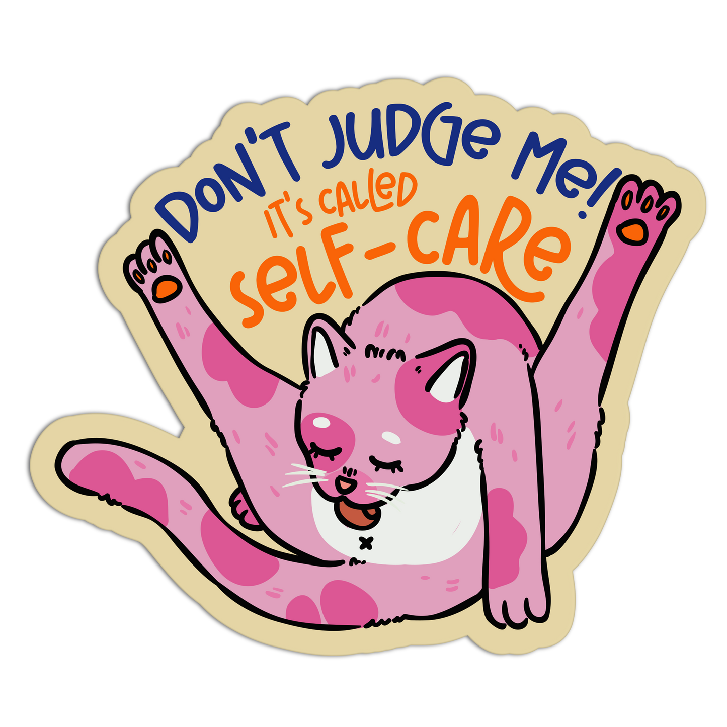 Unbothered Stretching New Cats Stickers