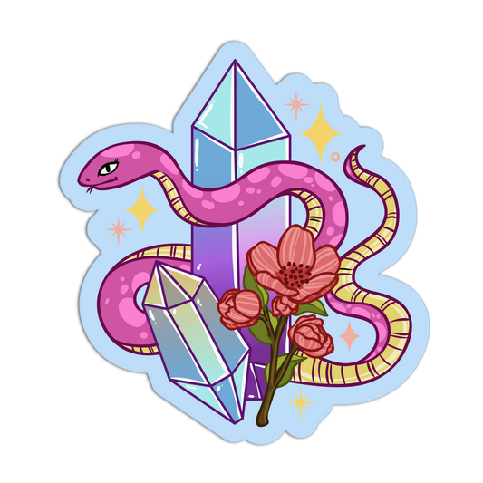 Botanical Snake Bloom New Crystal Stickers