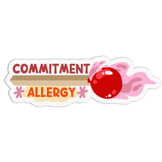 "Commitment Allergy" Balloon Matchstick Sticker
