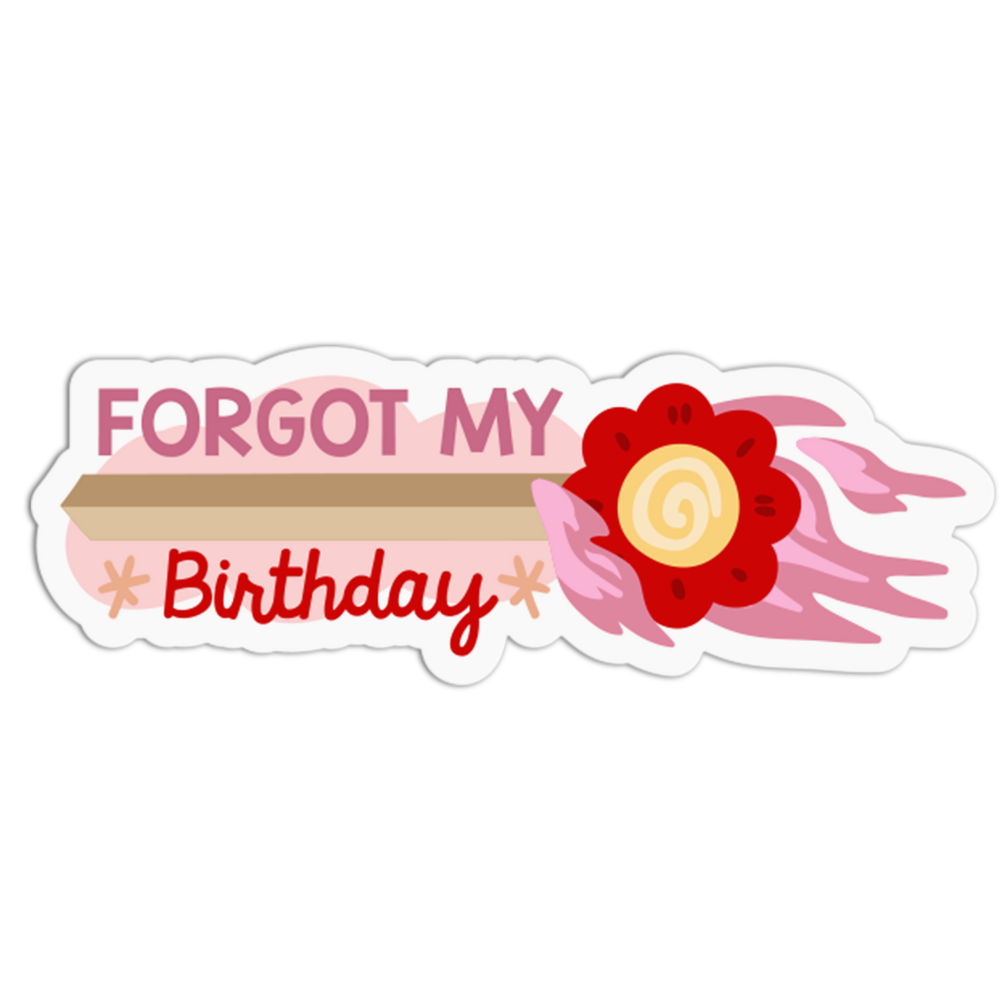 Floral Birthday Matchstick Sticker