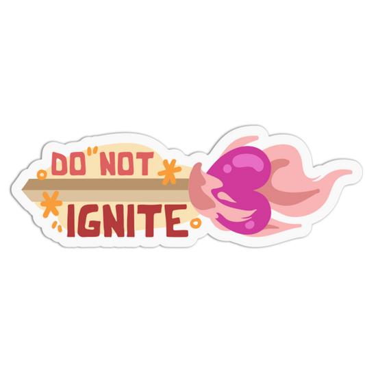 "Do Not Ignite" Heart Matchstick Sticker