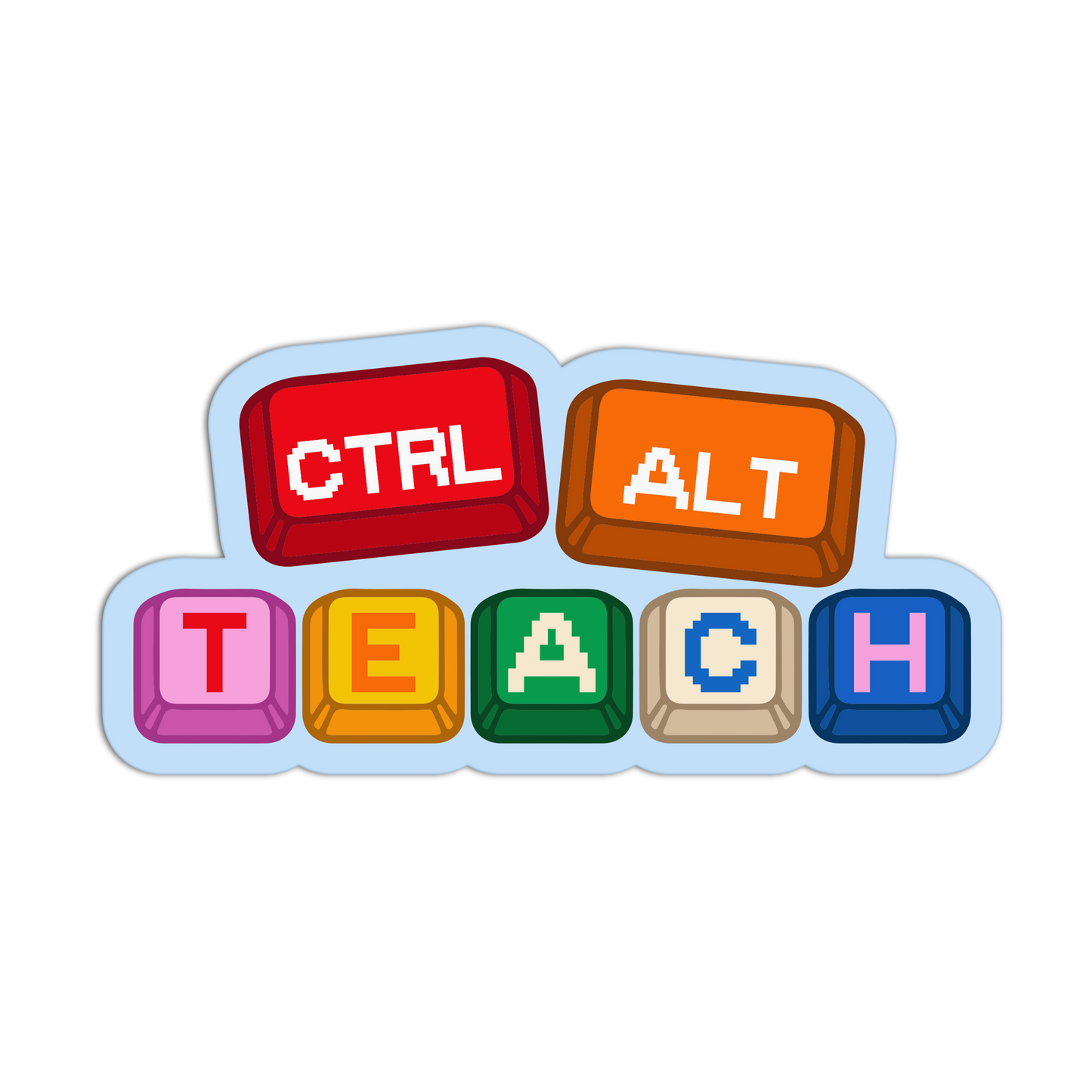 Ctrl Alt Teach Keyboard - Teacher  Sticker