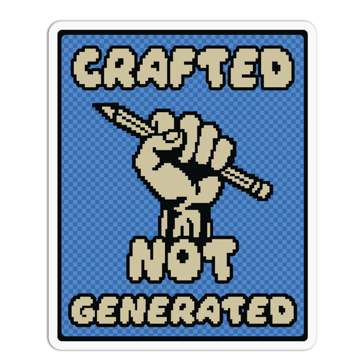 Crafted Pencil - No To AI Sticker