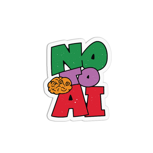 Brain Gears - No To AI Sticker