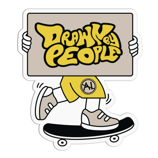 Drawn People - No To AI Sticker