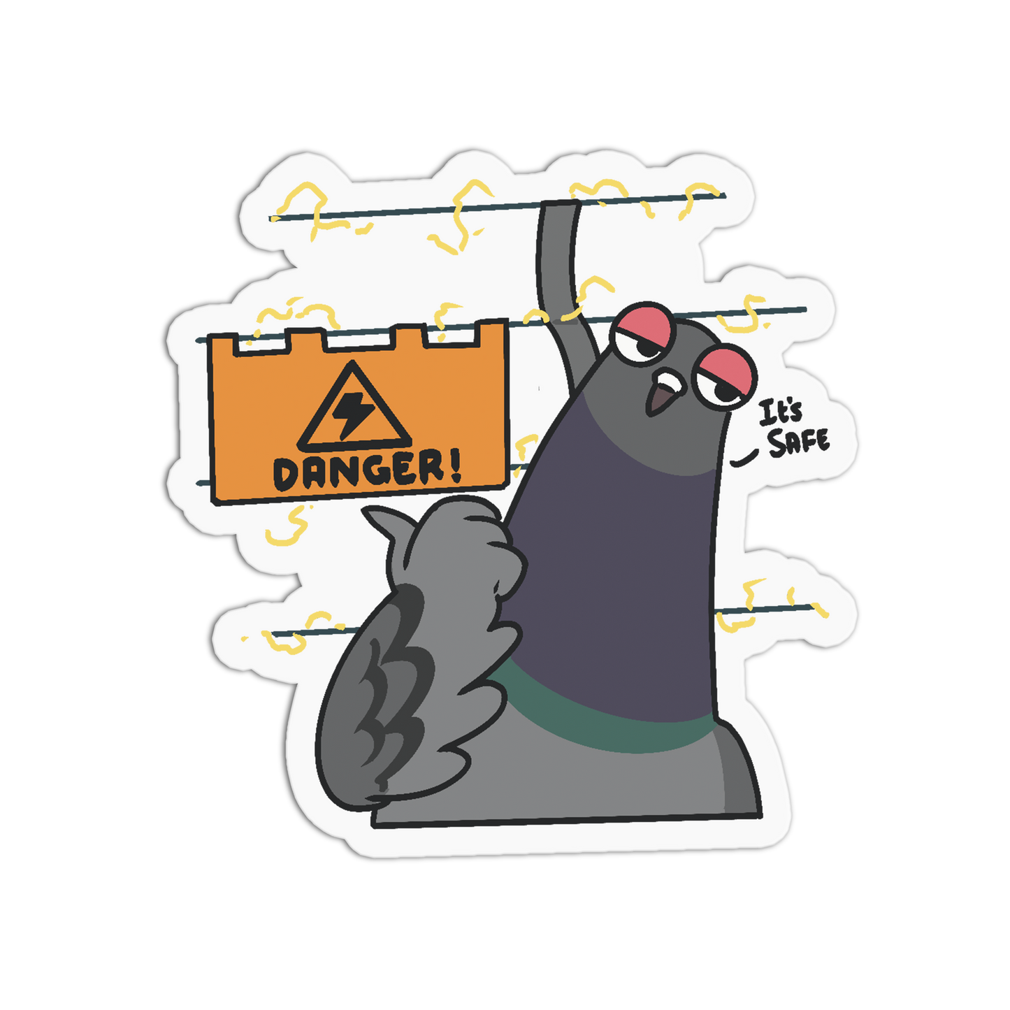 Electrocuted Wire NY Pigeon Sticker
