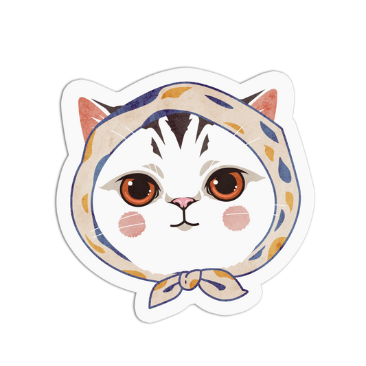 Dotted Kerchief Old Cats Stickers