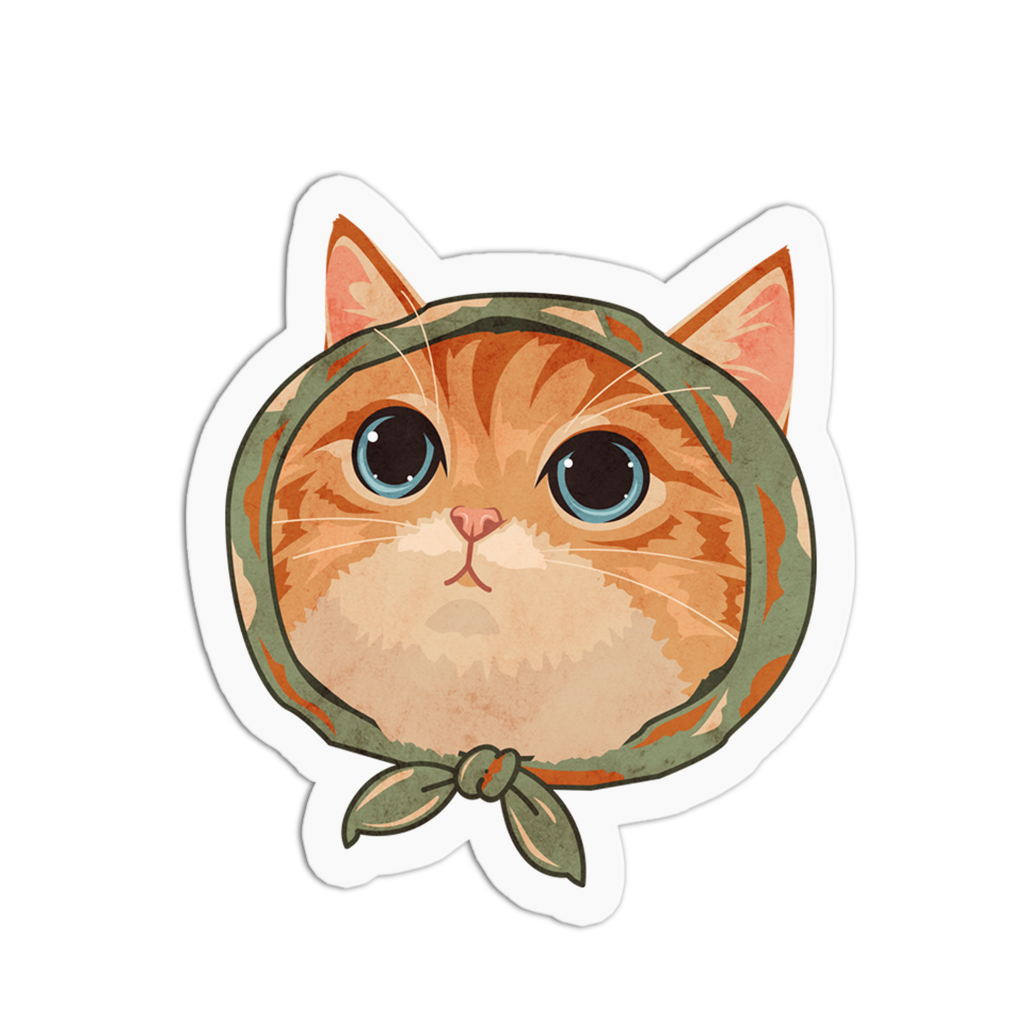 Sage Kerchief Ginger Old Cats Stickers