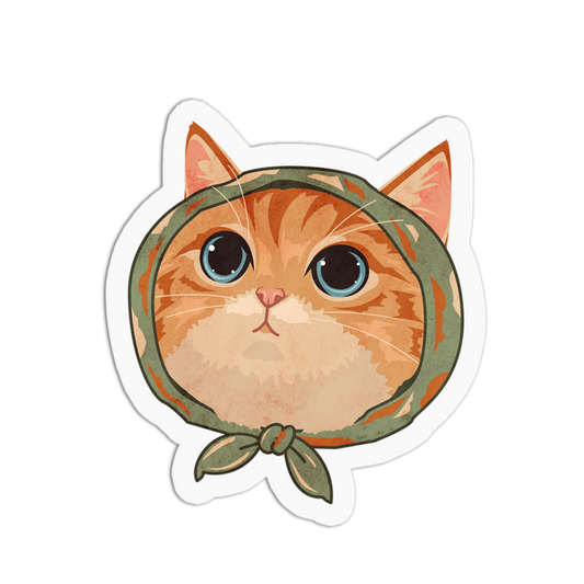 Sage Kerchief Ginger Old Cats Stickers