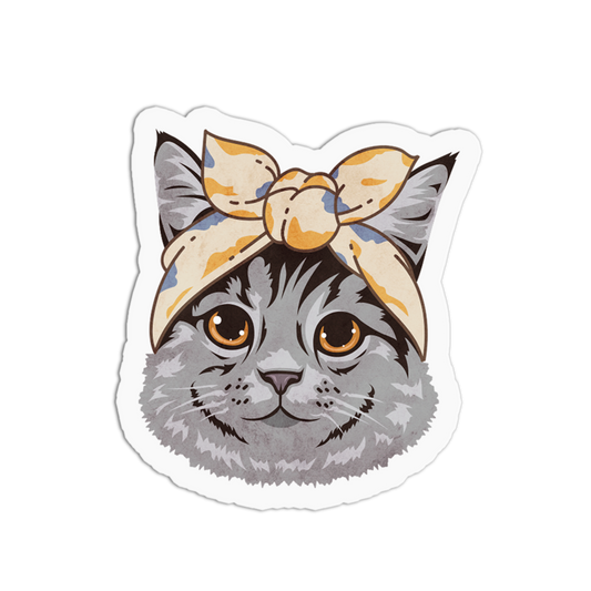 Golden Bow Old Cats Stickers