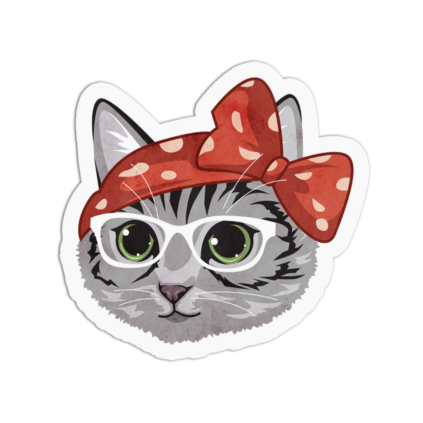 Ruby Ribbon Researcher Old Cats Stickers