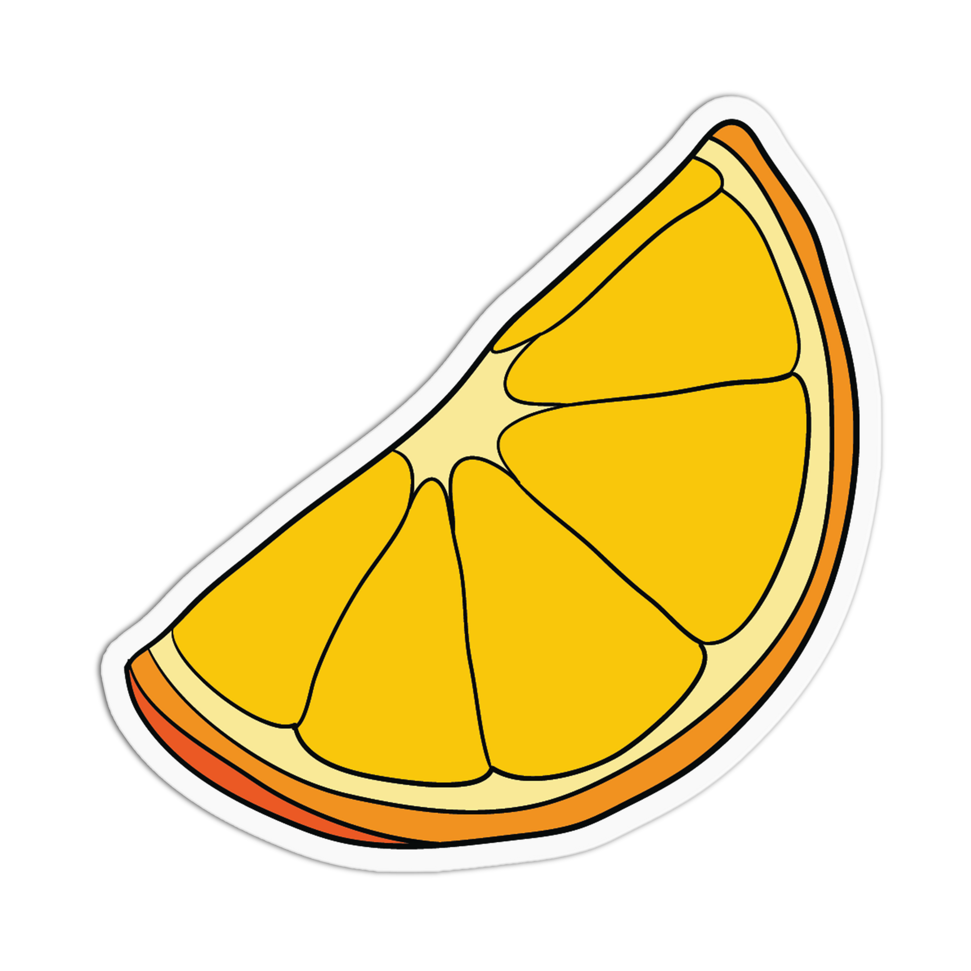 Illustration of a slice of orange on a transparent background