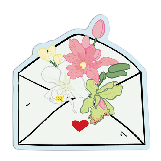 Love Letter Lily Orchids Stickers
