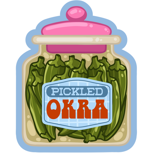 Okra Pickle Jars Stickers