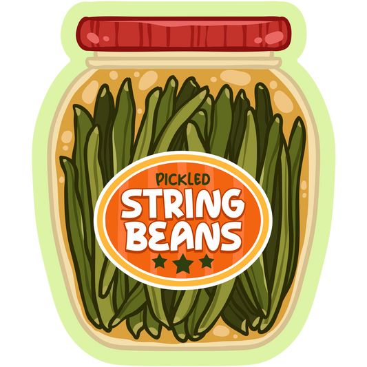 String Beans Pickle Jars Stickers