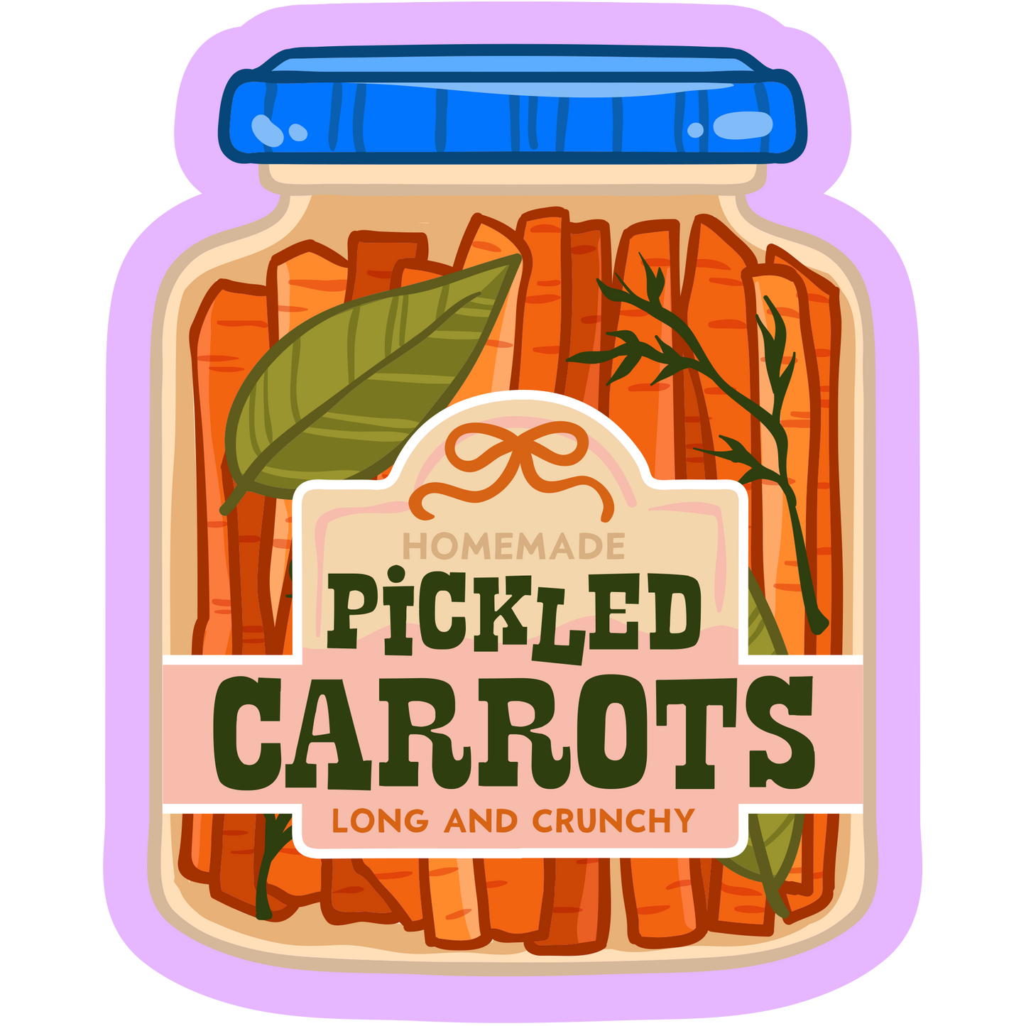 Carrots Long And Crunchy Pickle Jars Stickers