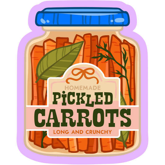 Carrots Long And Crunchy Pickle Jars Stickers