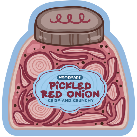 Homemade Red Onion Crisp Pickle Jars Stickers