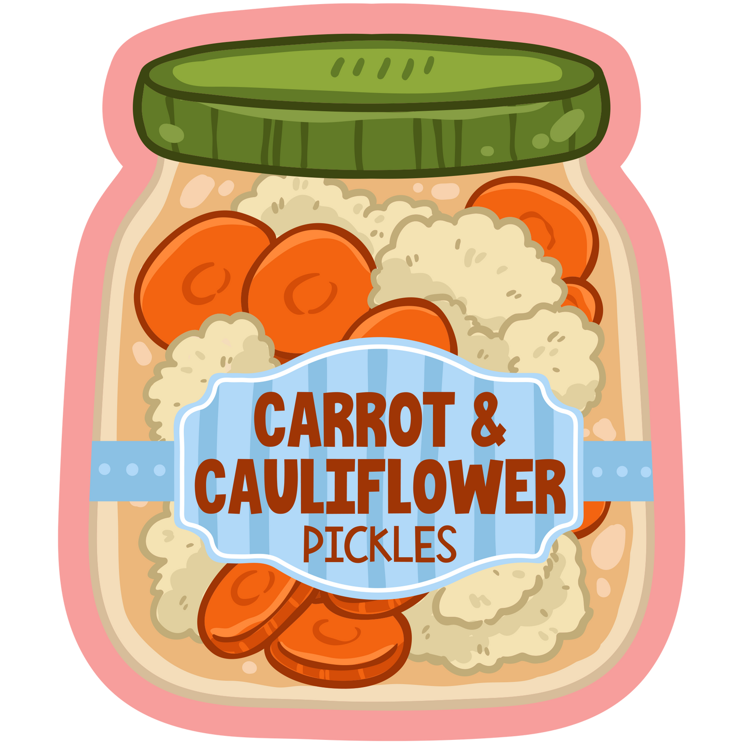 Carrot & Cauliflower Pickle Jars Stickers